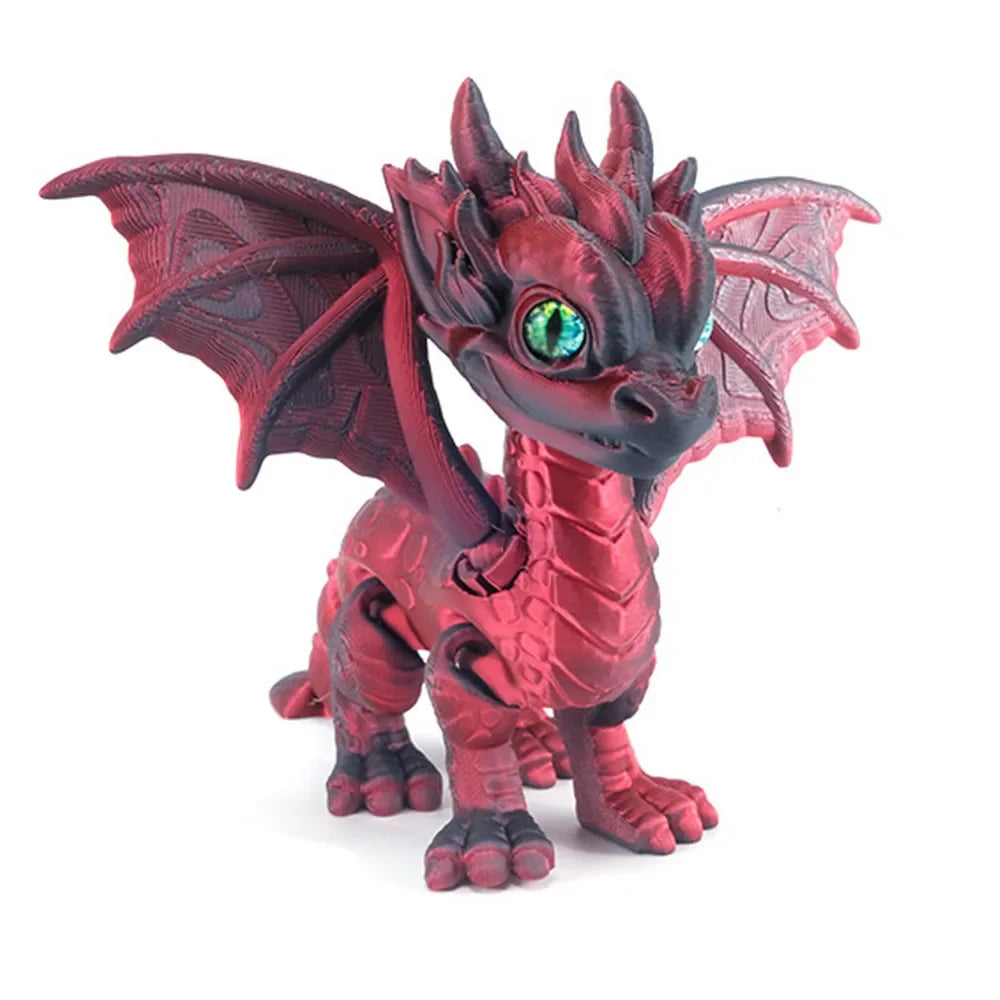 high quality 3d printed small flying dragon movable figure for desk decor