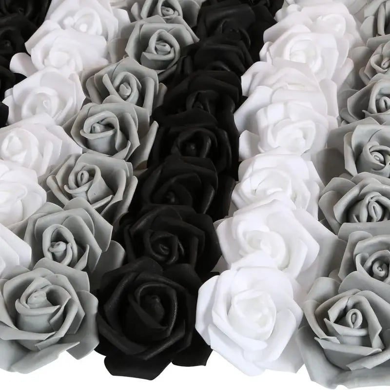 artificial rose flower heads 7cm | wedding party home decor | garden diy crafts | 10/20/50 pack | anniversary birthday housewarming event decoration