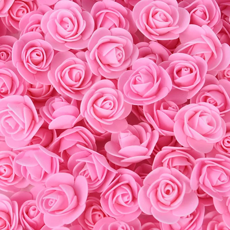 artificial foam rose flowers, 100/300pcs 3cm, diy craft supplies for wedding, valentine's day, bridal shower, home decor, indoor floral arrangements