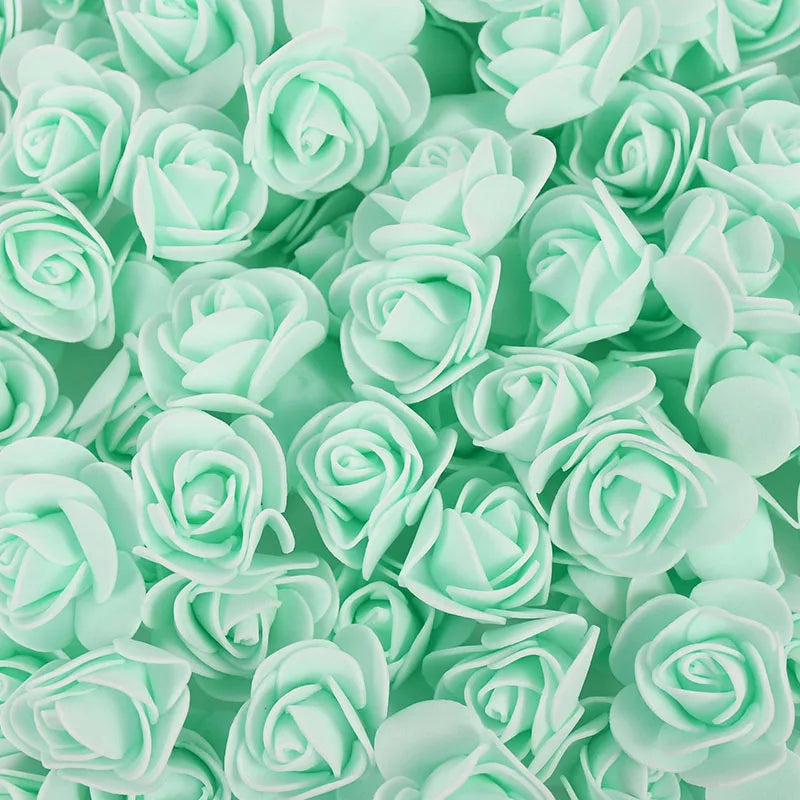 artificial foam rose flowers, 100/300pcs 3cm, diy craft supplies for wedding, valentine's day, bridal shower, home decor, indoor floral arrangements