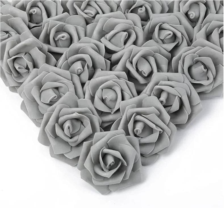 artificial soft foam rose heads - pe material blooms for wedding, party, home decor, diy crafts, floral arrangements, baby showers, indoor use, white & pink petals