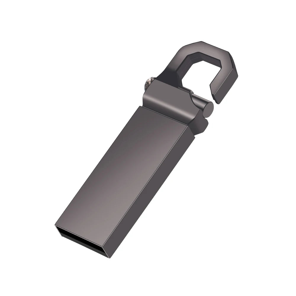 usb 2.0 flash drive 64gb metal mini carabiner, waterproof high speed memory stick for business and photography, available in gray, silver, gold - 32gb, 16gb options