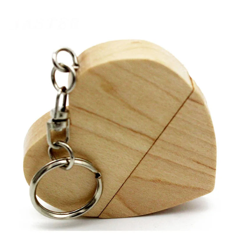 personalised wooden usb stick 64gb | heart-shaped wedding photography gift | memory storage for computers, tvs & cars | unique keepsake in maple or walnut wood box