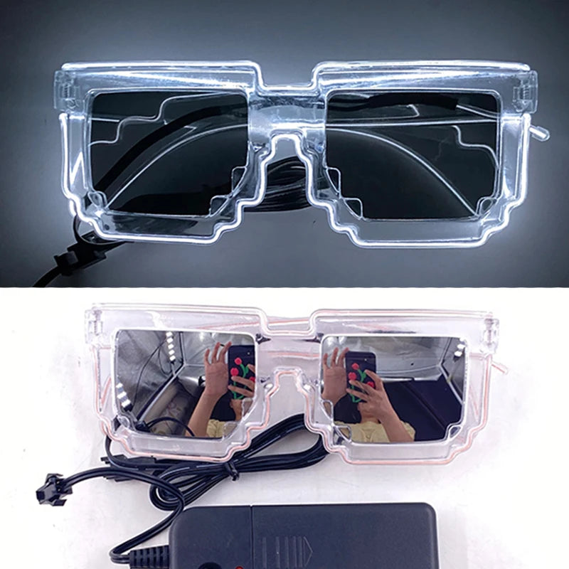 funny light up glasses luminous led mosaic glasses for men and women - halloween party supplies, glowing neon gafas for festive celebrations