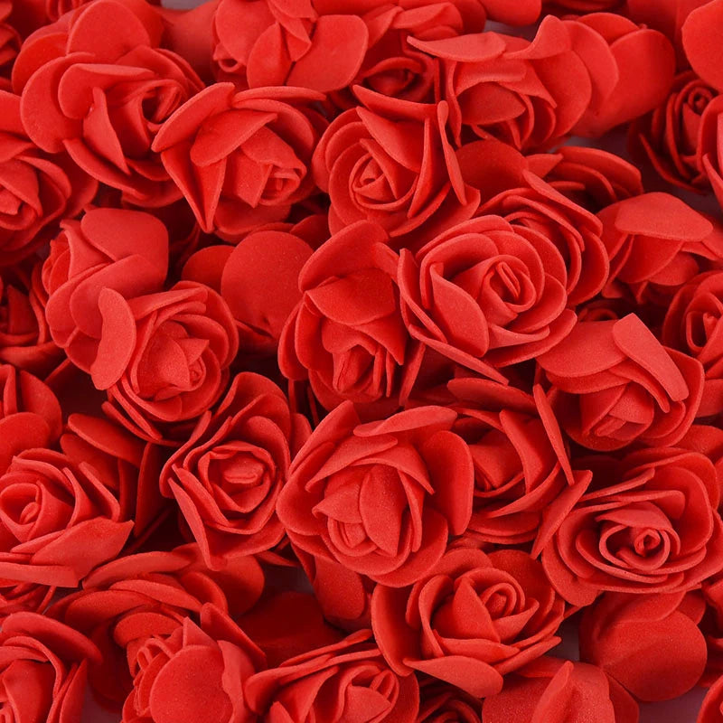 artificial foam rose flowers, 100/300pcs 3cm, diy craft supplies for wedding, valentine's day, bridal shower, home decor, indoor floral arrangements