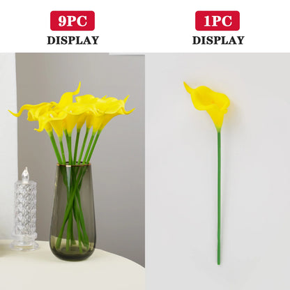 Artificial Blue Calla Lily Flowers - PU Material 34cm for Wedding Bouquet, Table Centrepiece, Home Decor, Bridal Shower Decoration, Indoor Use, Pack of 10/5