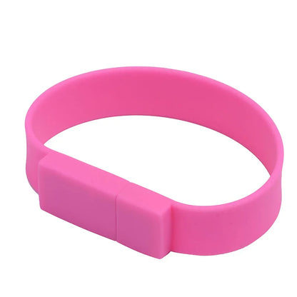 USB Flash Drive Bracelet 64GB Wristband Memory Stick, Creative Waterproof Silicone Pen Drive for Data Storage and Transfer, Black