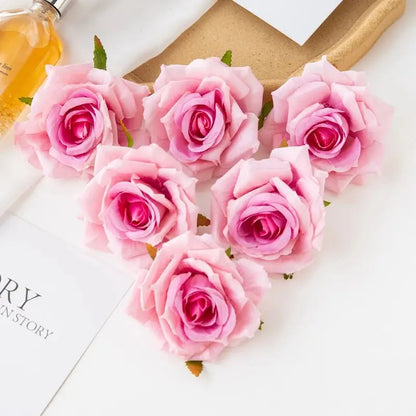 100PC 10CM Artificial Silk Rose Heads for Scrapbooking, Home Decor, Wedding, Party, Garden Arch, Anniversary, Baby Shower, Bridal Celebrations