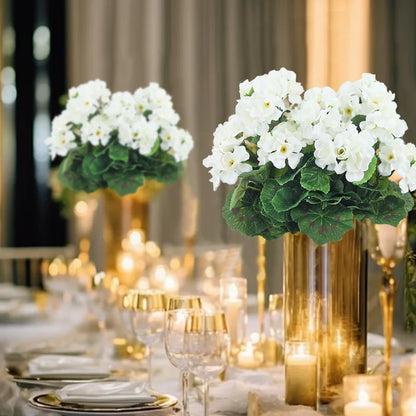 Artificial Silk Begonia Flower Bouquet, UV Resistant for Outdoor and Indoor Decor, Weddings, Parties, and Home Bonsai, Ideal for Events and DIY Crafts