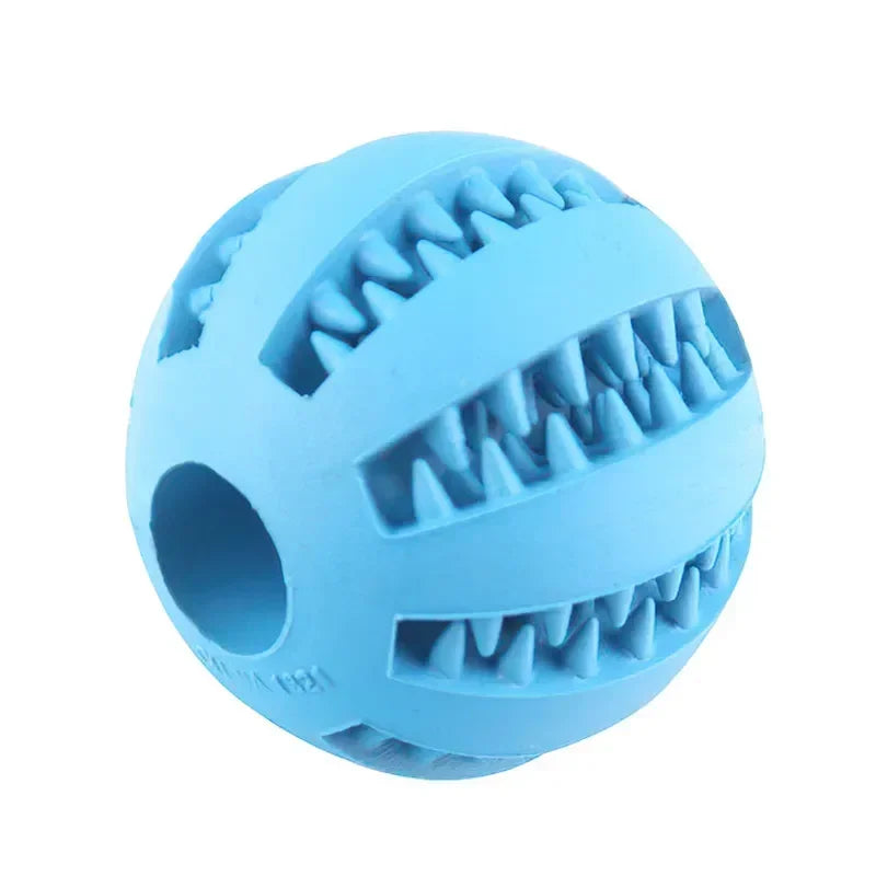 interactive rubber dog toy ball - non-toxic, bite & chew resistant - cleans teeth, dispenses treats - durable training & play accessory for small dogs