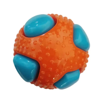 Interactive Rubber Dog Toy Ball for Small Medium Dogs, Squeaky Sound, Bite Resistant, Boredom Relief, Chewing and Fetch Play, Safe Rubber Design, Durable and Fun