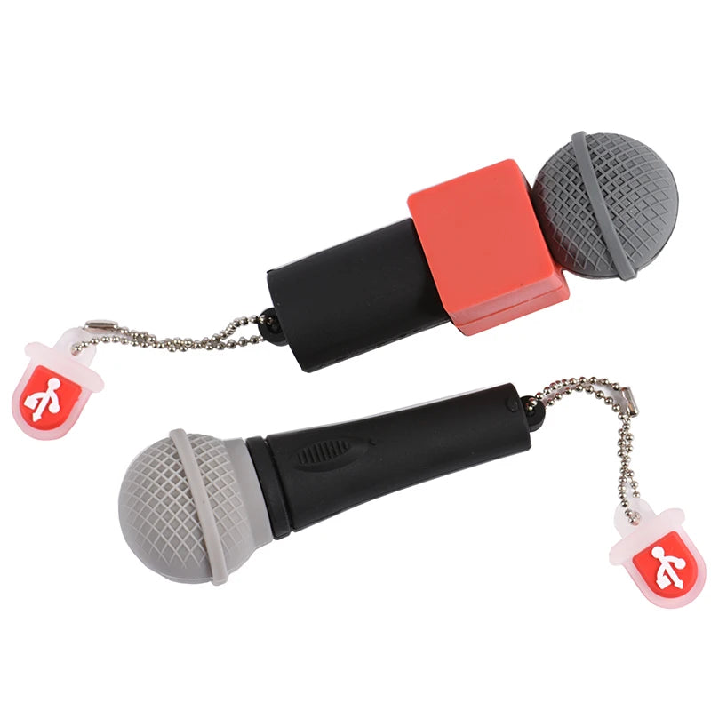 usb flash drive 64gb microphone design, novelty music speaker style memory stick, usb 2.0 data storage, creative fun gift for office, students, and music lovers