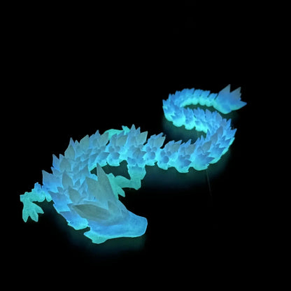 3D Printed Antistress Dragon Fidget Toy Rotatable Articulated 30cm Colors