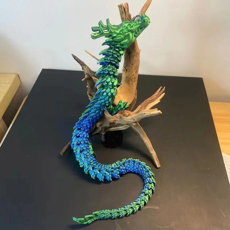 3d printed luminous chinese loong flexible dragon figurine home decoration gifts