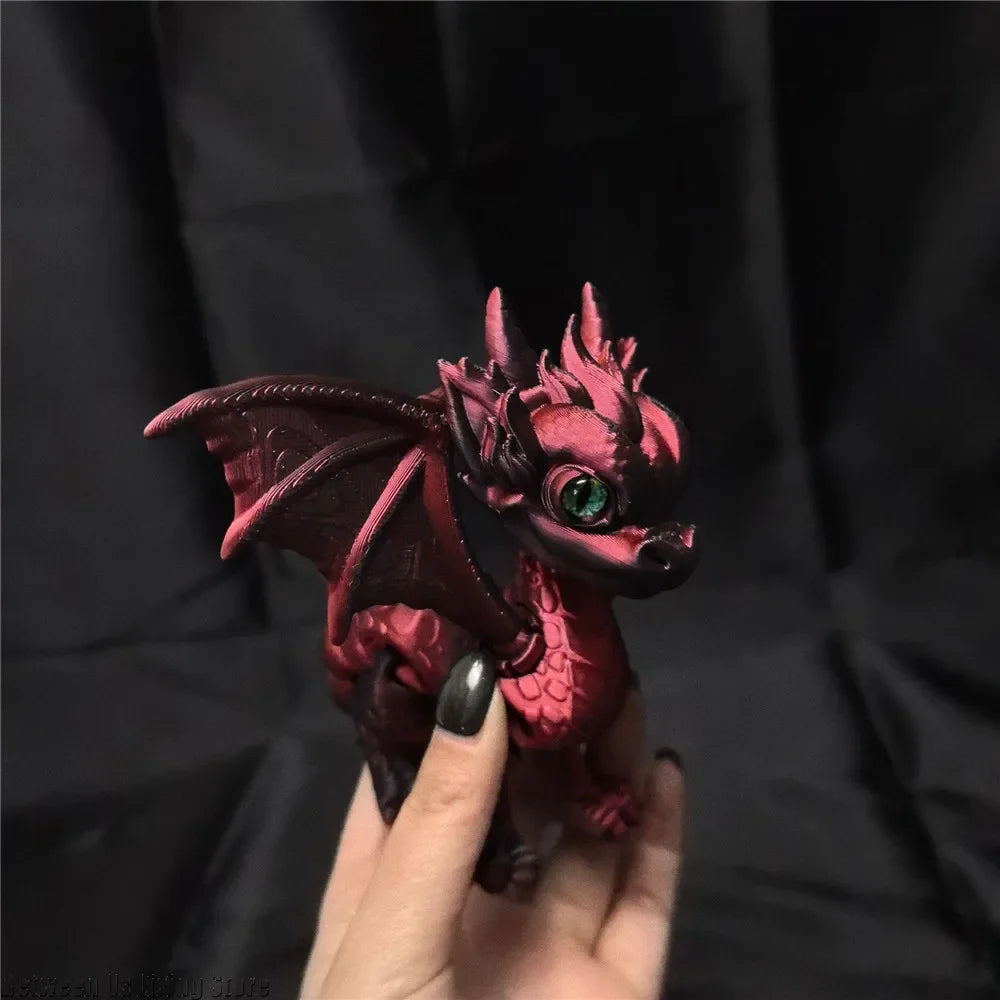 3d printed multi-jointed movable flying dragon figurine for home decor gift