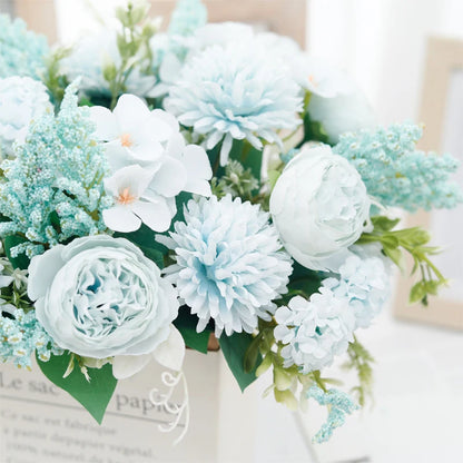 Silk Peony Bouquet Artificial Flowers for Weddings, Home, Garden Decoration, Floral Arrangements, Valentine's, Birthday or Anniversary Gifts, 30cm Long - 6 Colours Available