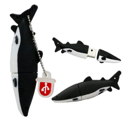 USB Flash Drive Cartoon Dolphin 4GB 8GB 16GB Silicone Fish Memory Stick USB 2.0 Pen Drive for Car Music, Office, Gifts - High Speed Storage Device