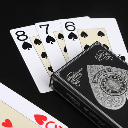1PCS Silver Gold Foil Border Playing Cards Washable PVC Poker Game 63x88mm - Durable Stylish Deck for All Card Games, Easy to Clean, Perfect for Game Night and Parties