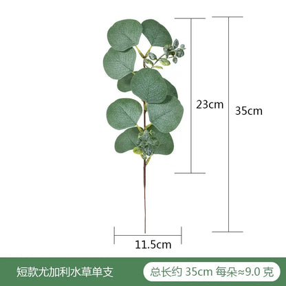 Artificial Eucalyptus Leaf Arrangement - Plastic Decorative Plant for Weddings, Showers, Home or Exhibition Use - Ideal for Desktop and Outdoor Display