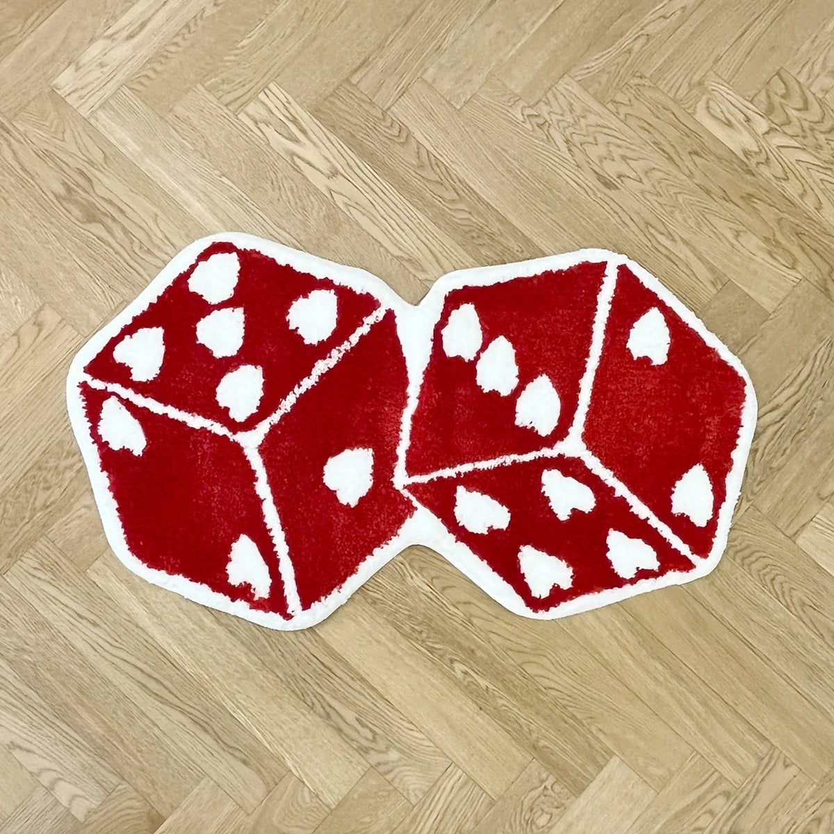 irregular red dice tufted rug living room carpet anti fouling washable cheerful bedside mat soft floor pad doormat aesthetic home decor