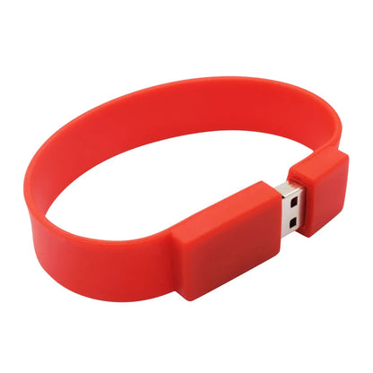 USB Flash Drive Bracelet 64GB Wristband Memory Stick, Creative Waterproof Silicone Pen Drive for Data Storage and Transfer, Black