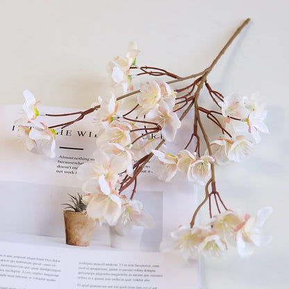 Artificial Silk Cherry Blossom Flower Branches 41cm - Pink Decorative Faux Floral Arrangement for Home, Party, Wedding, Anniversary, Baby Shower, Indoor Decor Use