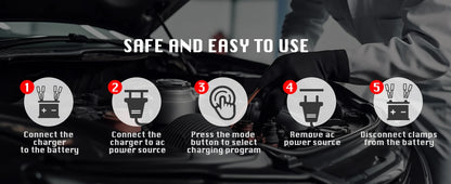 B0DPHWRGGL EAFC 12V 4A Car MotorcycleBattery Charger LCD Display  Intelligent Chargers Multiple protection Pulse Repair AGM BatteryCharger