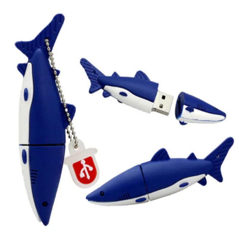 usb flash drive cartoon dolphin 4gb 8gb 16gb silicone fish memory stick usb 2.0 pen drive for car music, office, gifts - high speed storage device