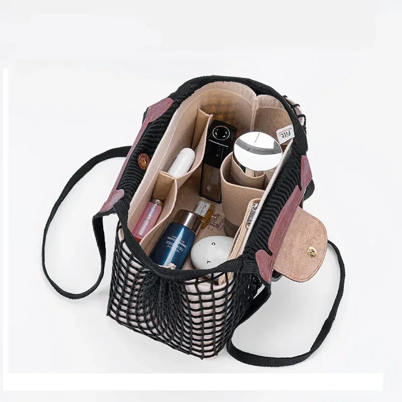 suitable for longchamp filet bag inner lining longchamp shopping mesh bag large inner lining middle bag organizer insert pouch