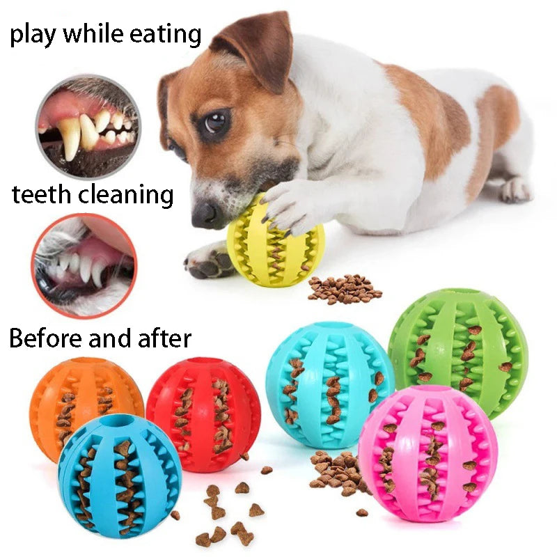 interactive small dog chew toy, 5cm tough rubber ball, tooth cleaning, treat dispenser, durable tpr for play and exercise, perfect indoor outdoor fun gift for pet lovers