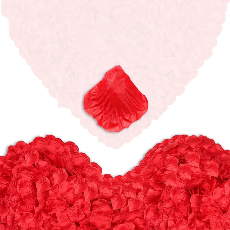 artificial silk rose petals 1000pcs for romantic occasions, wedding, anniversary, proposal, valentine's floral decor, non-woven indoor home decoration