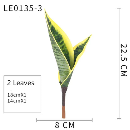 Artificial Sansevieria Plants 38CM - Real Touch Plastic Green Long Leaf, Desktop Home Office Decoration, Tropical Palm Style, Ideal for Anniversary & Hawaiian Party Decor