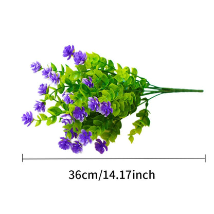 Artificial Flowers UV Resistant for Outdoor Decor, Wedding, Garden, Kitchen, Office, Indoor Decoration, Plastic Greenery Shrubs, Realistic Fake Flower Arrangement