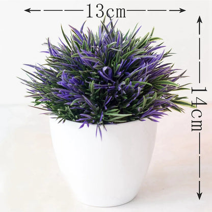 Artificial Bonsai Green Plant, Plastic Potted Grass Ball for Home, Office, Party, Festive Desktop Decoration, Ideal for Outdoor Anniversaries and Exhibitions