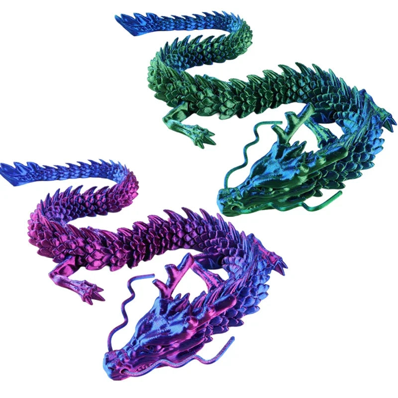 3d printed luminous chinese loong flexible dragon figurine home decoration gifts