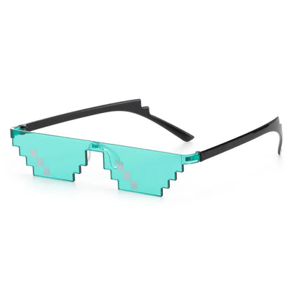 New Design Funny Mosaic Sunglasses Thug Life Sun Glasses Pixel Black Retro Gamer Robot Eyewear for Birthday Parties and Cosplay Favors