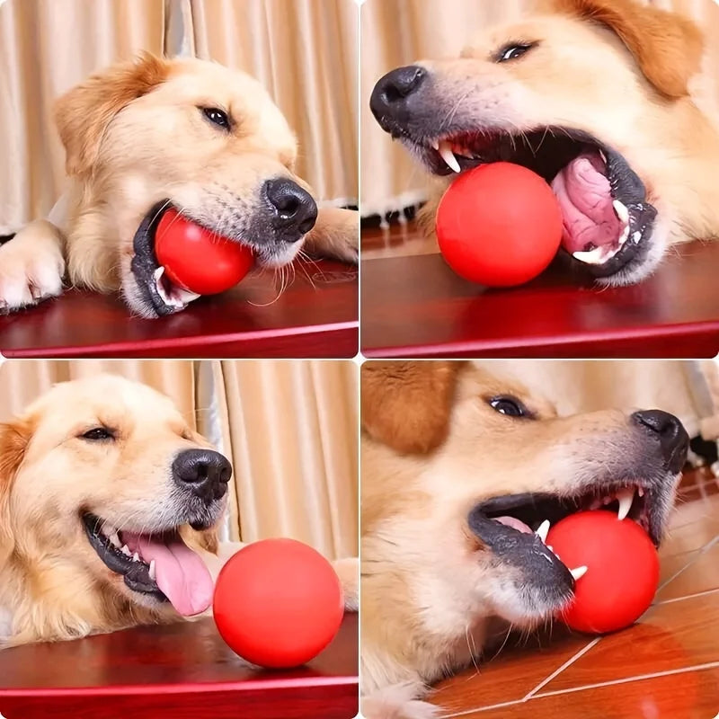 rubber dog chew ball toy - dental care, safe play for puppies & adult dogs, durable & fun, supports healthy teeth & gums, lightweight fetch toy for indoor & outdoor use