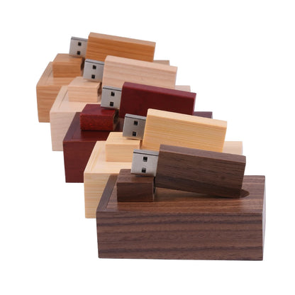 Wooden USB Flash Drive 128GB, 64GB, 32GB Memory Stick - Customisable Logo, Waterproof, Shatterproof - Ideal for Photography, Wedding, Business Gifts, Creative Use