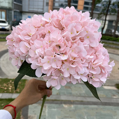 Silk Hydrangea Bouquet Artificial Flowers for Wedding, Home Decor, DIY Floral Arrangement, Bridal Baby Shower, Indoor Party Decoration, Large Size