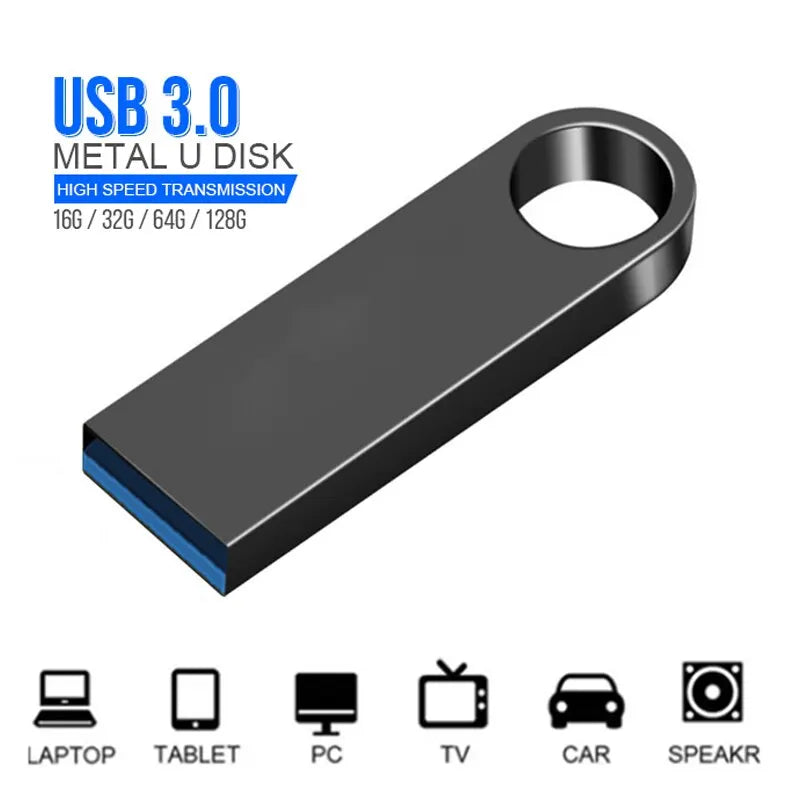 usb 3.0 metal flash drive 8gb-128gb memory stick, high-speed data storage, portable pendrive for pc, laptop, car, compatible with multiple devices
