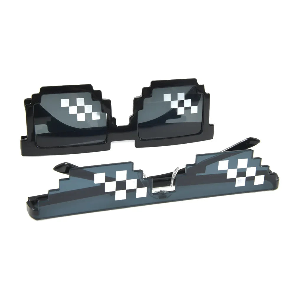 life sunglasses pixelated men women party eyeglasses mosaic glasses flat style colorful mosaic sunglasses for unisex outdoor activities