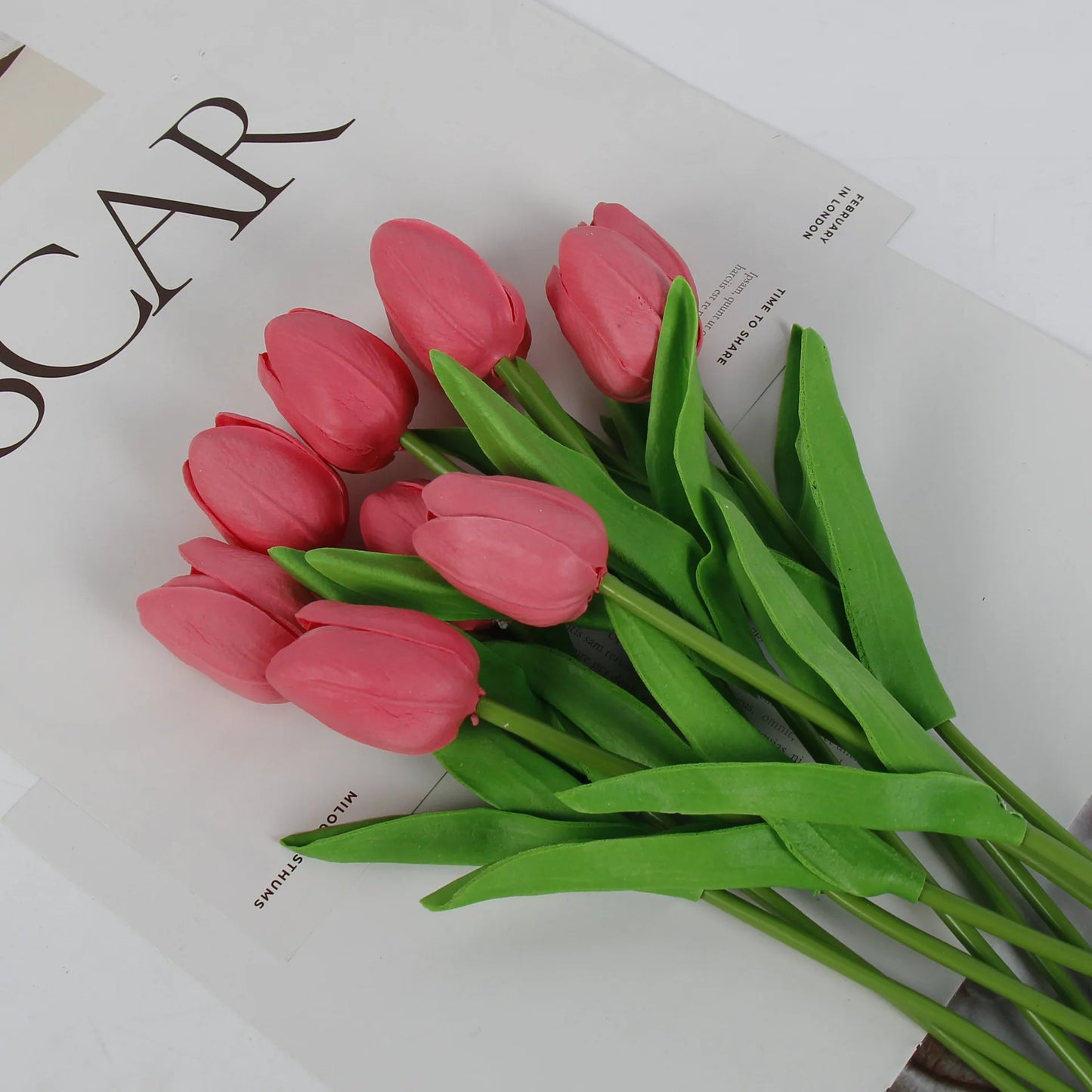 artificial white tulips bouquet, pe silicone realistic fake flowers for home decor, bridal showers, valentine's gifts, weddings, indoor arrangements