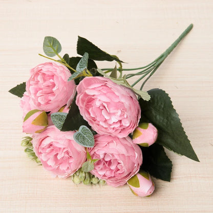 Silk Peony Rose Artificial Flower Bouquet for Wedding, Home Decor, Bridal Props, Indoor Events, Gift Arrangement, Photography Backdrop, Versatile Floral Accent