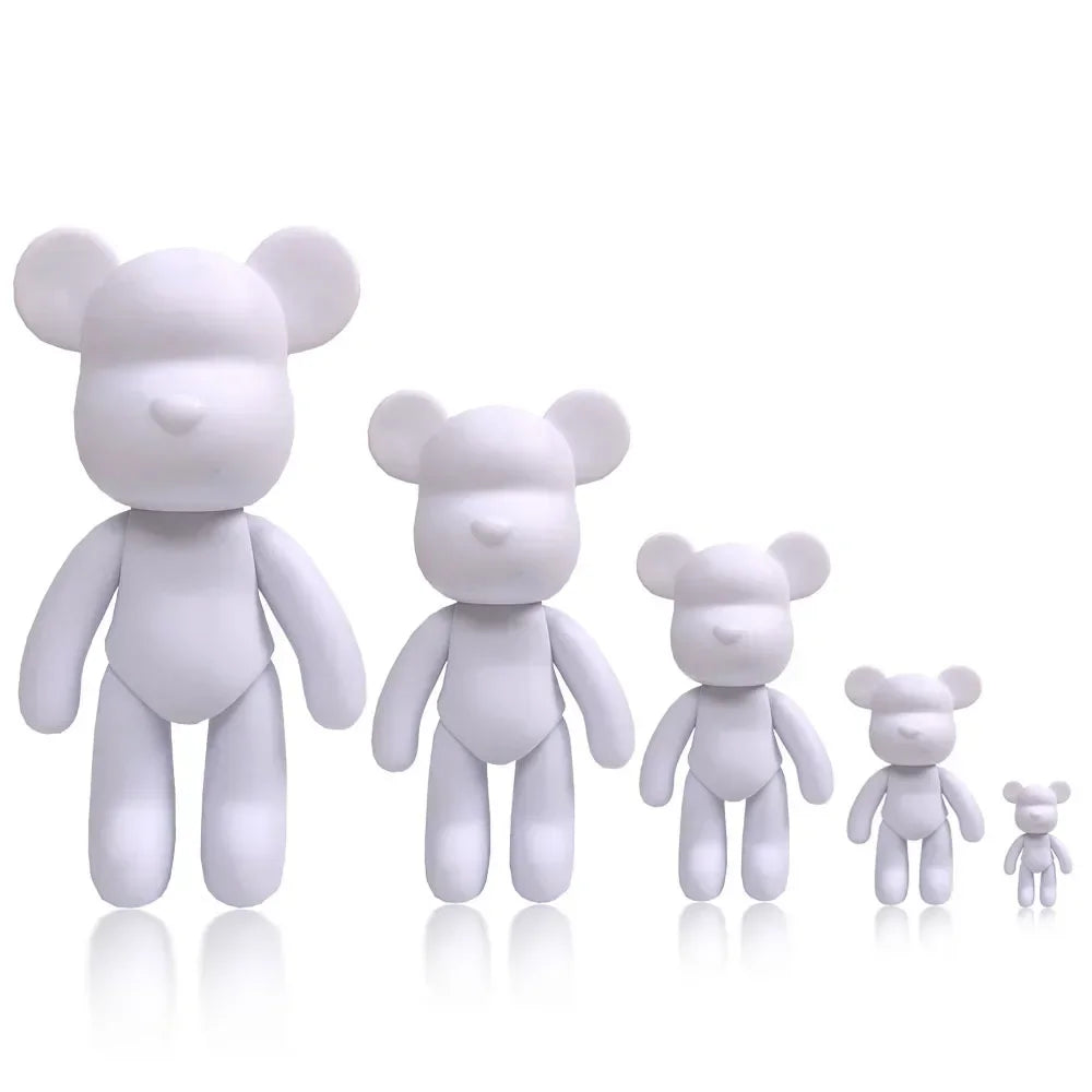 b0br4zkzcv diy fluid bear sculpture handmade bearbrick doll ornaments violent bear graffiti painting parent-child toy gift home decoration