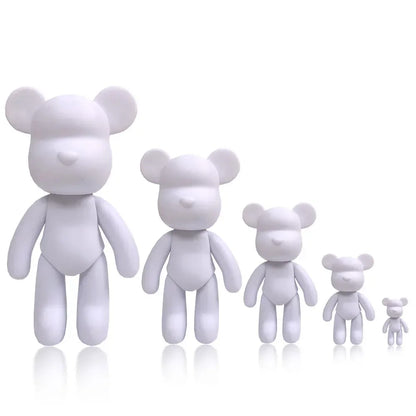 B0BR4ZKZCV DIY Fluid Bear Sculpture Handmade Bearbrick Doll Ornaments Violent Bear Graffiti Painting Parent-child Toy Gift Home Decoration