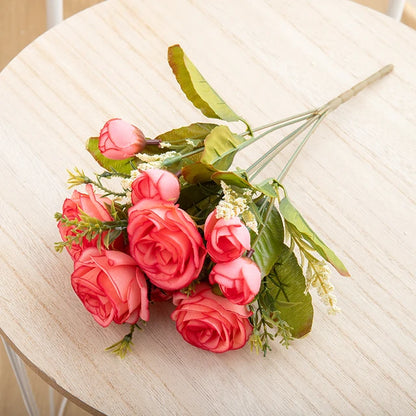 Silk Peony Rose Artificial Flower Bouquet for Wedding, Home Decor, Bridal Props, Indoor Events, Gift Arrangement, Photography Backdrop, Versatile Floral Accent