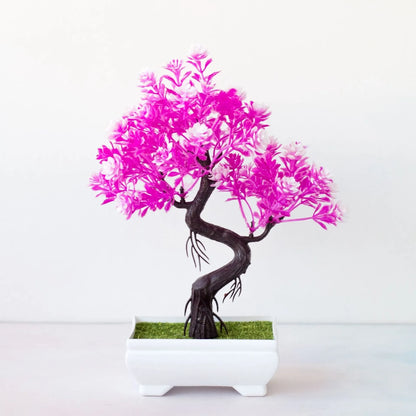 Artificial Bonsai Tree Decoration - Realistic Plastic Plant with Pot for Home, Office, Indoor and Outdoor Anniversary or Exhibition Display - Elegant Tabletop Ornament
