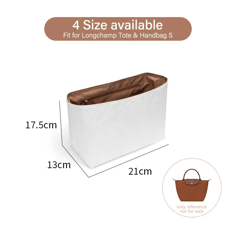 wuta dupont paper bag organizer for longchamp tote insert handbag liner storage shaper for s m l ultra light purse inner bag