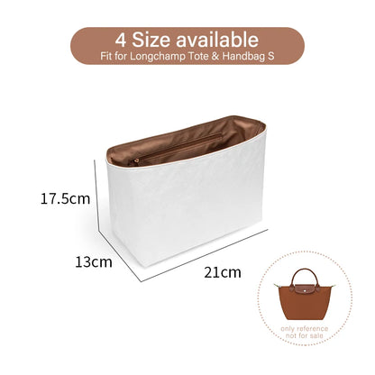 WUTA Dupont Paper Bag Organizer For Longchamp Tote Insert Handbag Liner Storage Shaper for S M L Ultra Light Purse Inner Bag