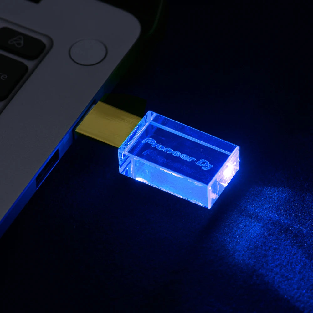 usb 3.0 flash drive with led lighting - 64gb 32gb 16gb, high-speed crystal memory stick for computers, colourful led usb stick, ideal for business gifts